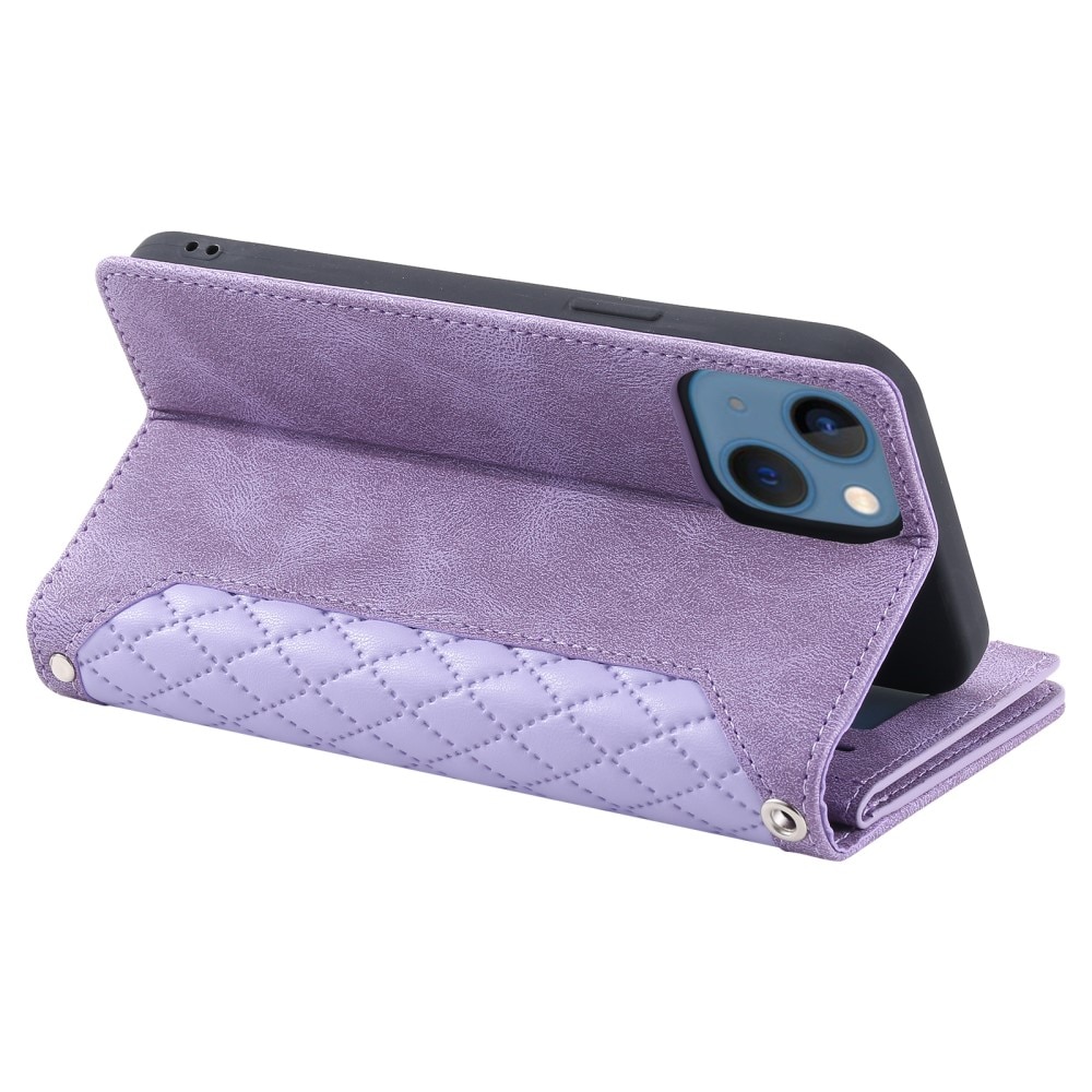 Pung Taske iPhone 15 Quilted Lilla