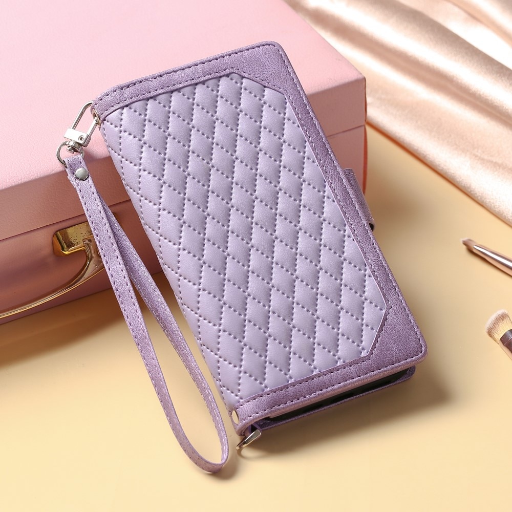 Pung Taske iPhone 15 Quilted Lilla