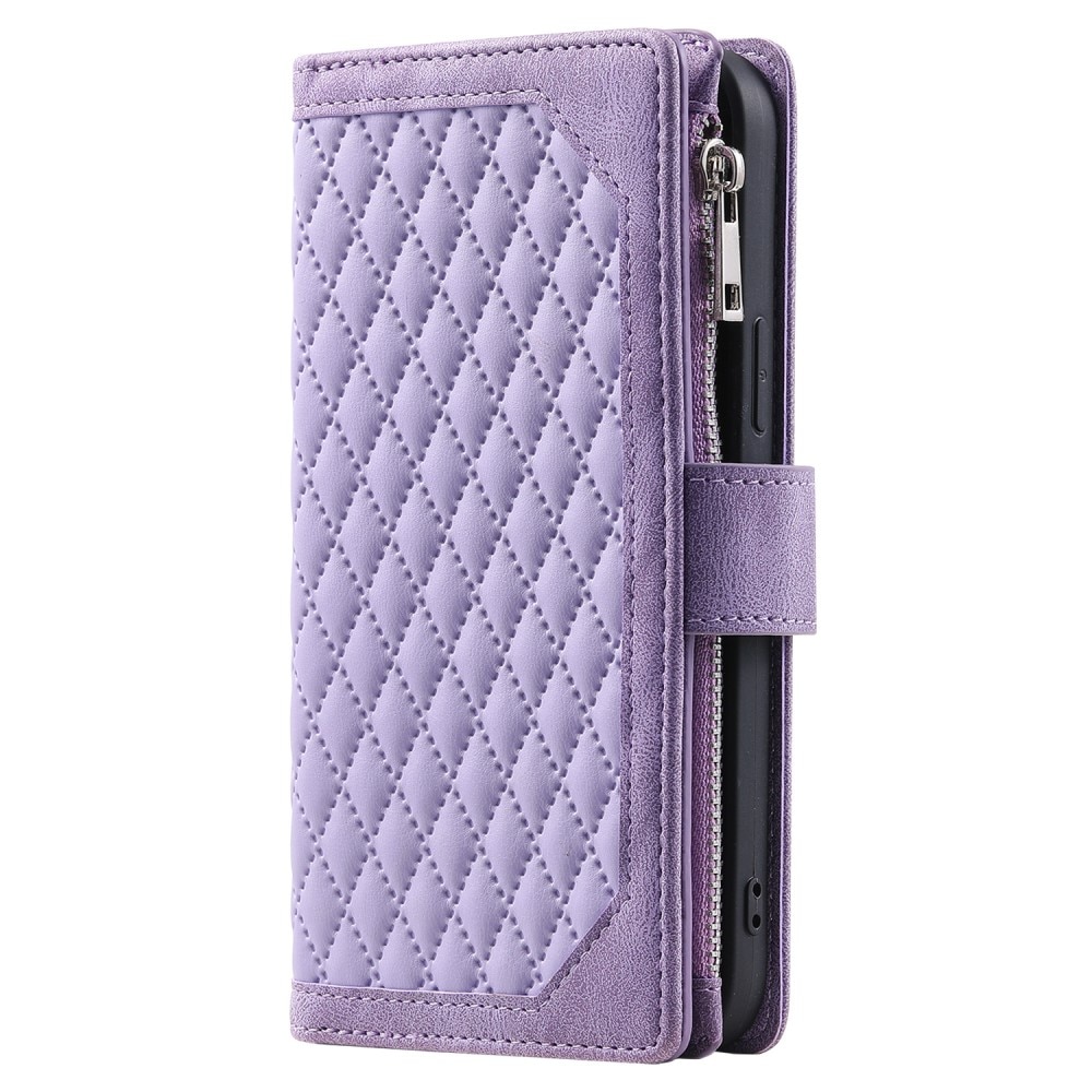 Pung Taske iPhone 15 Pro Quilted Lilla