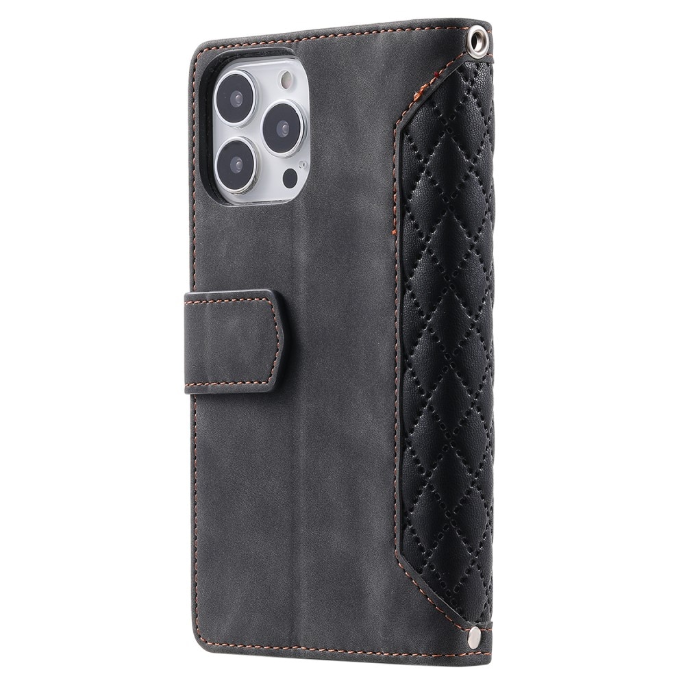 Pung Taske iPhone 15 Pro Quilted Sort