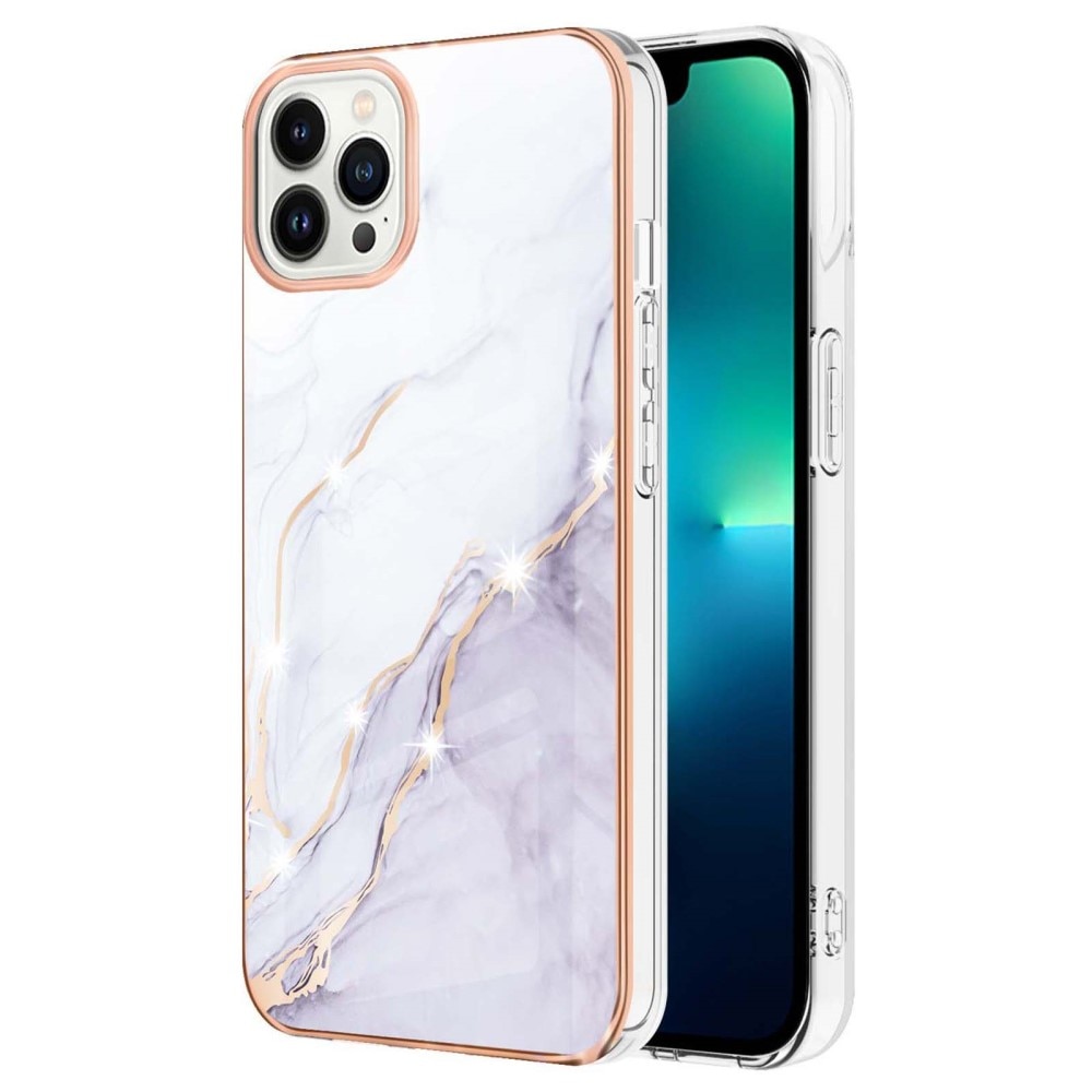 TPU Cover iPhone 15 Pro hvid marmor