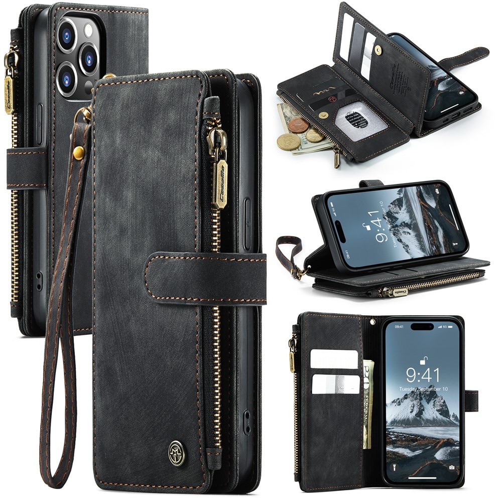 Zipper Wallet iPhone 16 Pro Max Sort