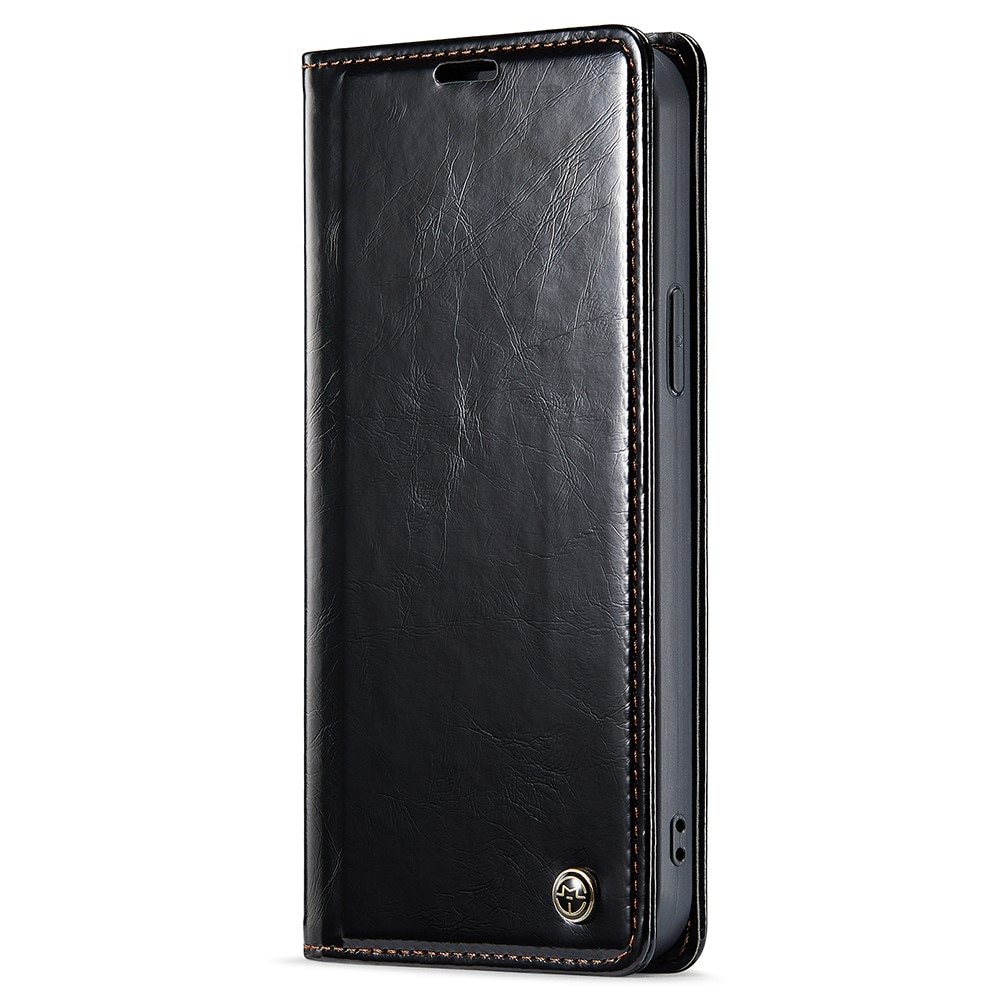 Leather Wallet iPhone 15 Pro sort