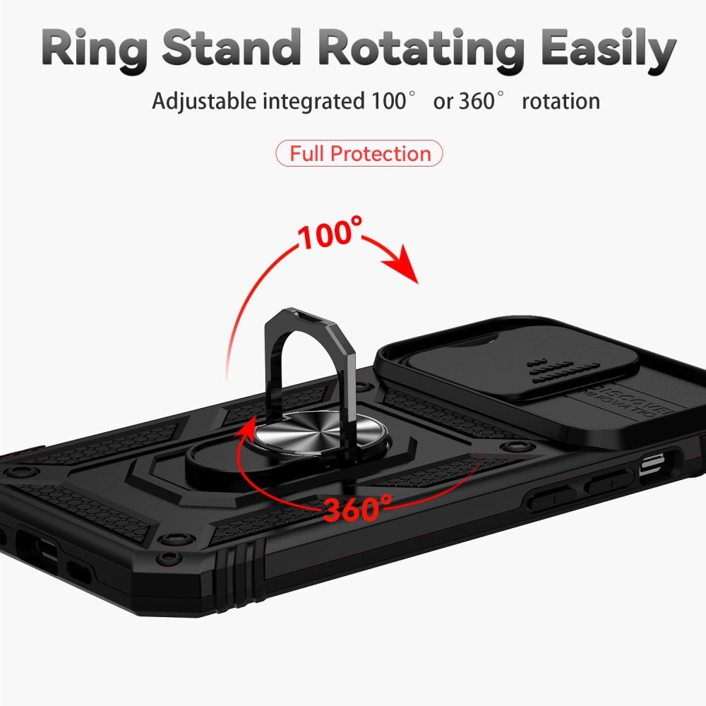 Hybridcover Ring + Kamerabeskyttelse iPhone 15 Pro Max Sort