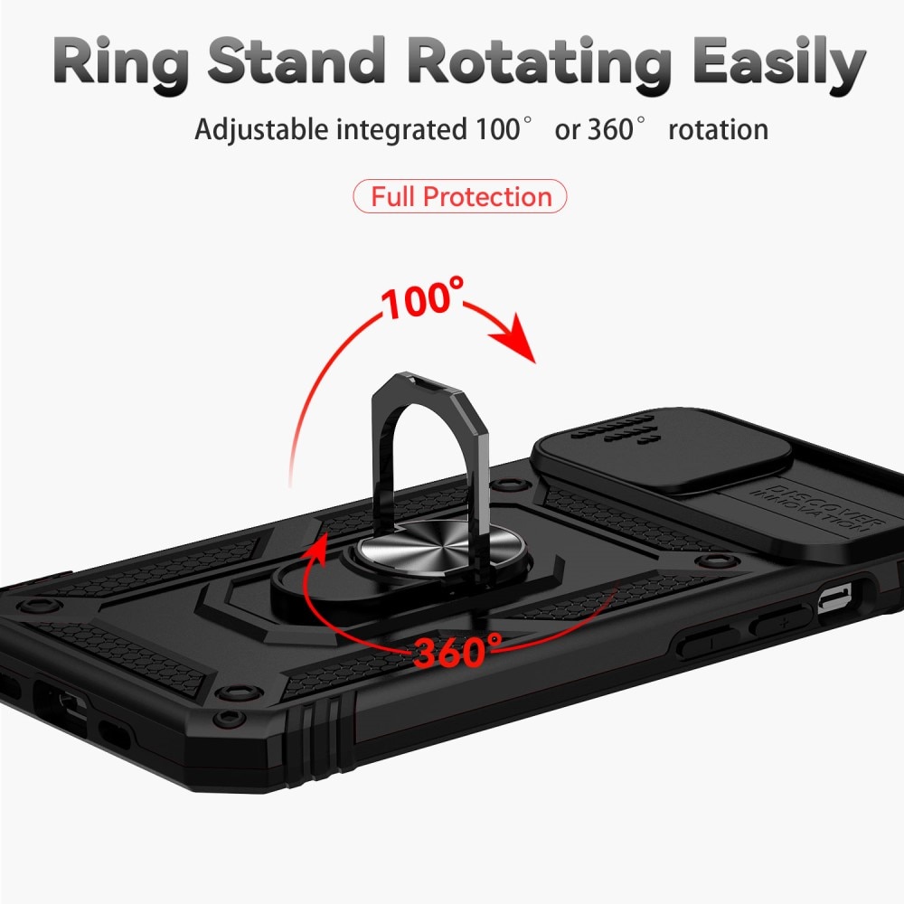 Hybridcover Ring + Kamerabeskyttelse iPhone 15 Sort