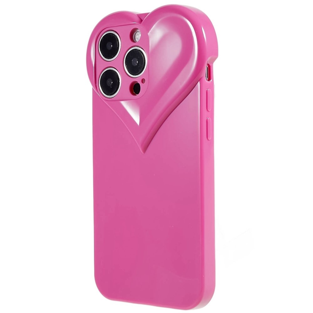 TPU Cover Hjerte iPhone 15 Pro Max lyserød