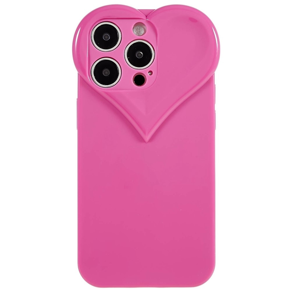 TPU Cover Hjerte iPhone 15 Pro Max lyserød