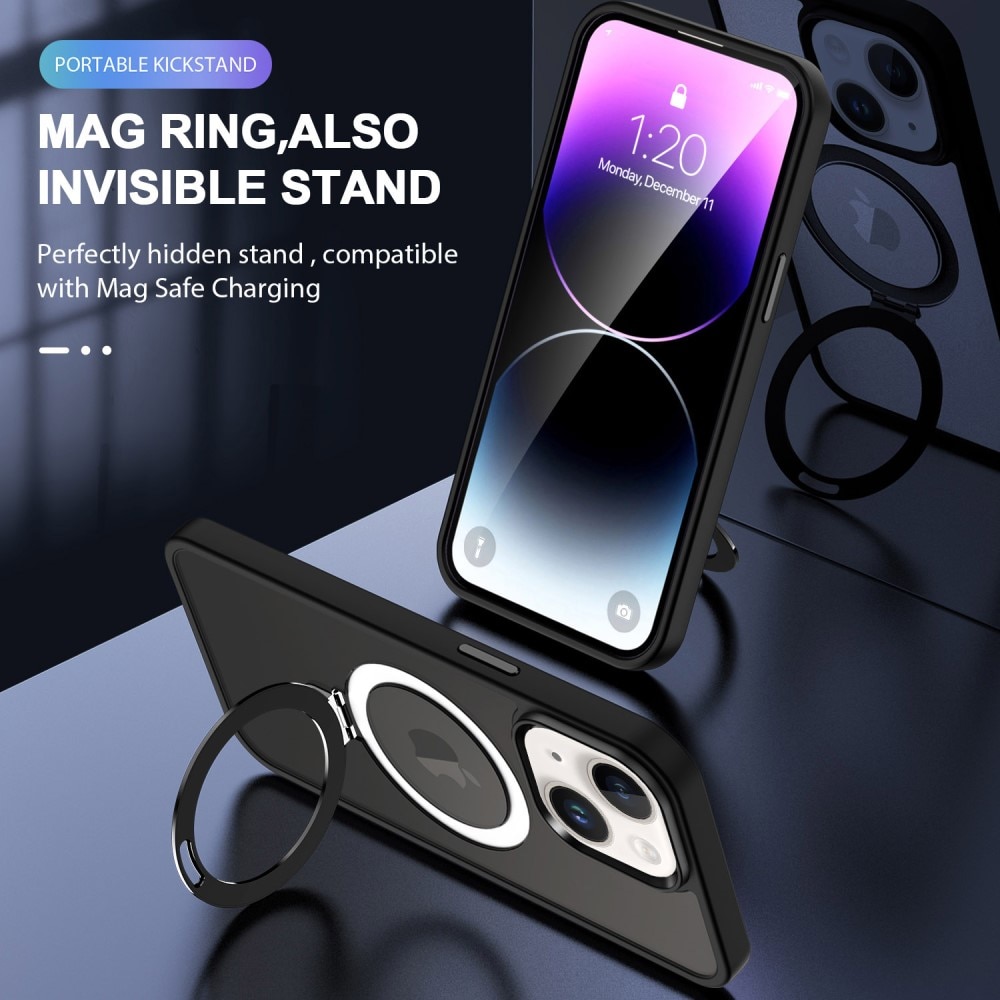 Hybridcover MagSafe Ring iPhone 15 Plus Sort