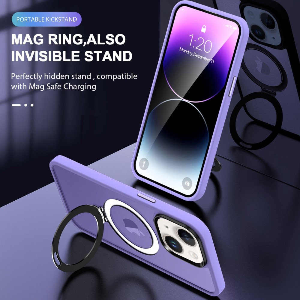 Hybridcover MagSafe Ring iPhone 15 Lilla