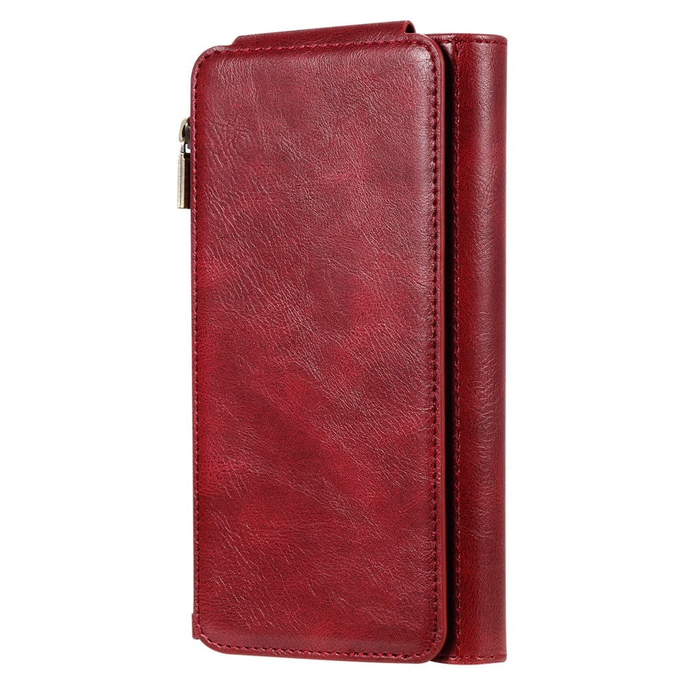 Magnet Leather Multi-Wallet iPhone 15 rød