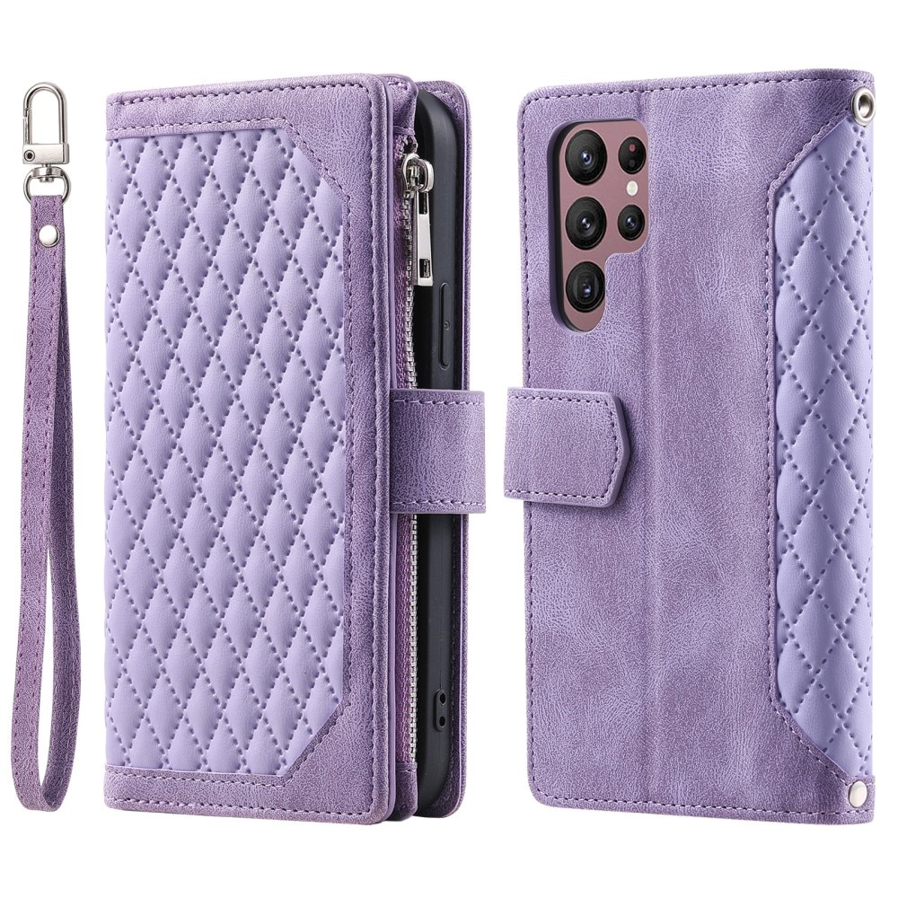 Pung Taske Samsung Galaxy S24 Ultra Quilted Lilla