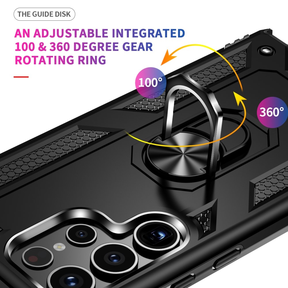 Hybridcover Tech Ring Samsung Galaxy S24 Ultra sort