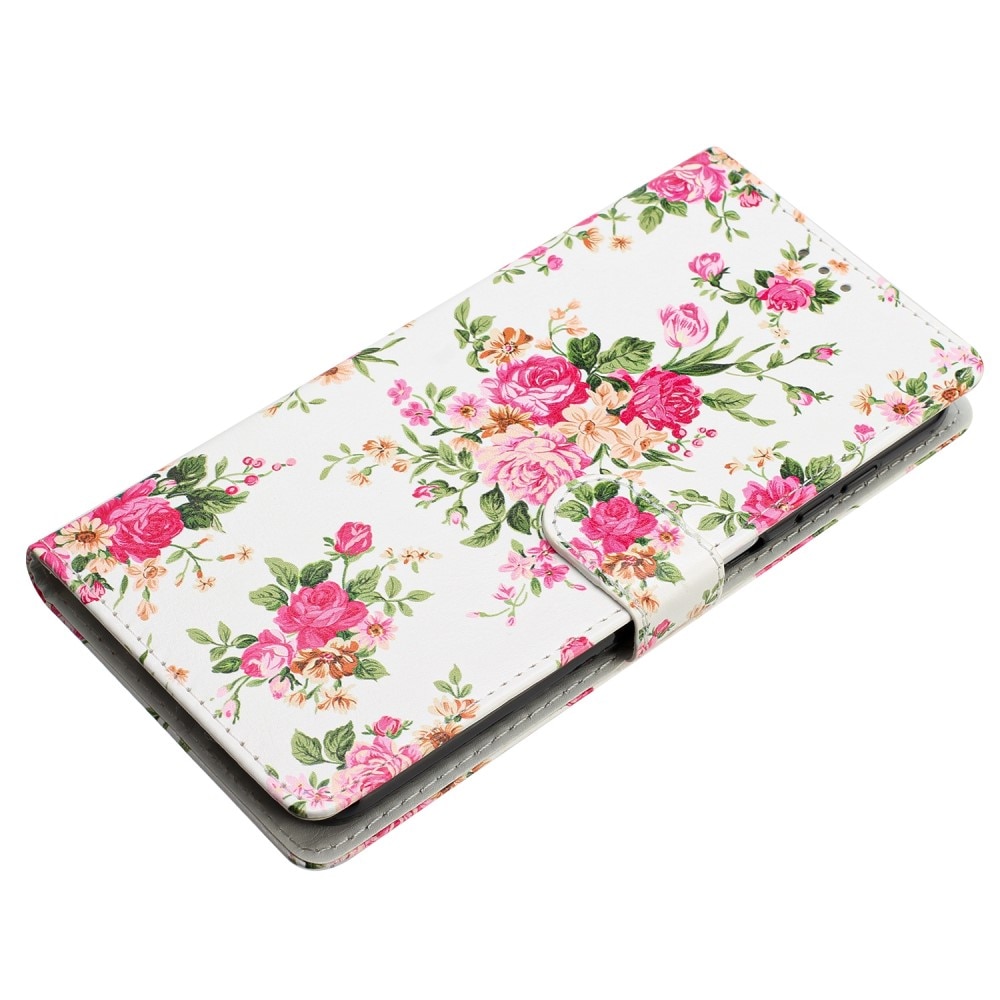 Mobiltaske Samsung Galaxy A55 lyserøde blomster