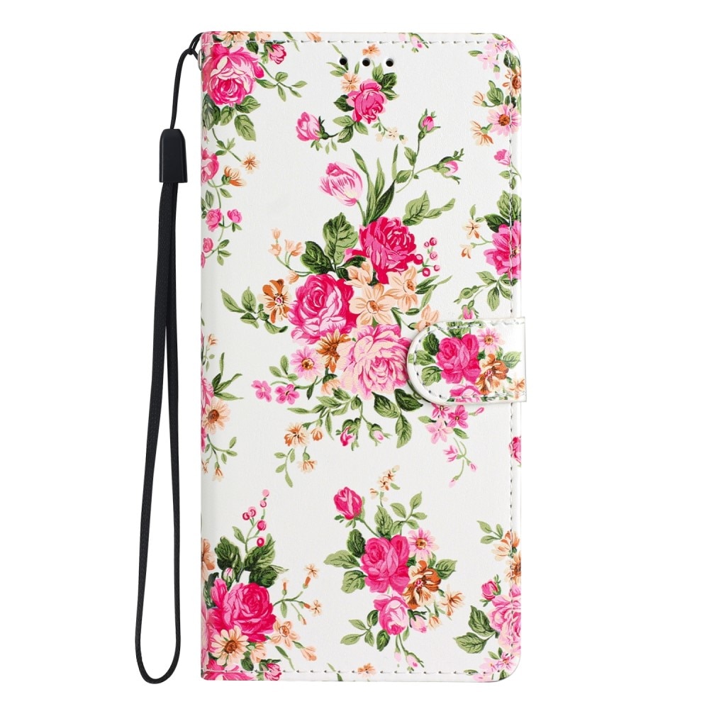 Mobiltaske Samsung Galaxy A55 lyserøde blomster