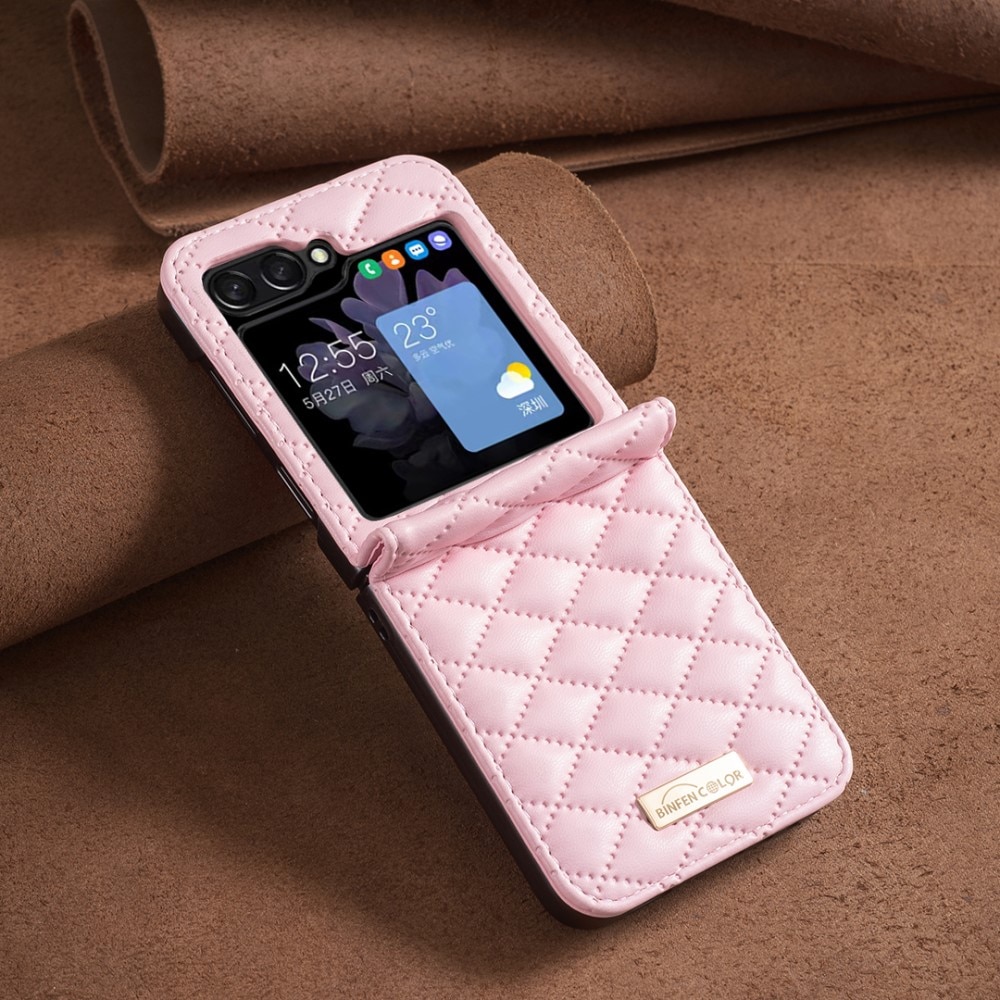 Etui Samsung Galaxy Z Flip 6 Quilted lyserød