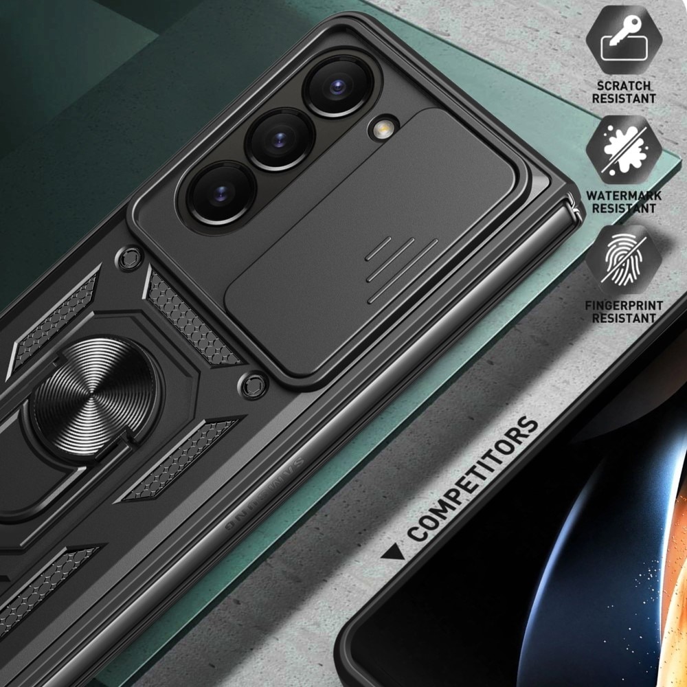 Hybridcover Tech Ring+Kamerabeskyttelse Samsung Galaxy Z Fold 6 sort
