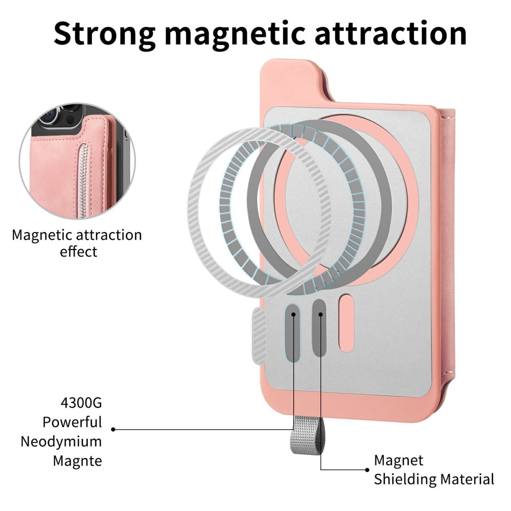 MagSafe RFID-kortholder med stand lyserød