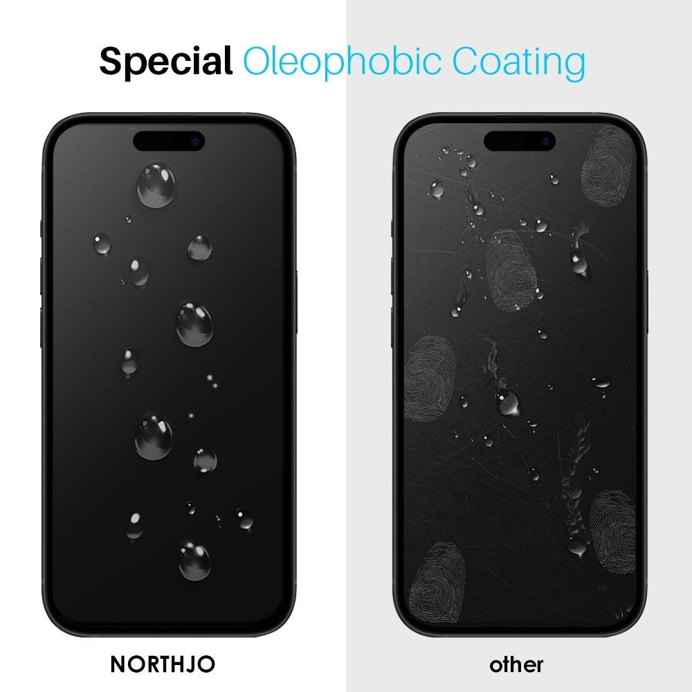 Hærdet Glas Skærmbeskytter monteringsramme iPhone 15 Pro (2-pack)