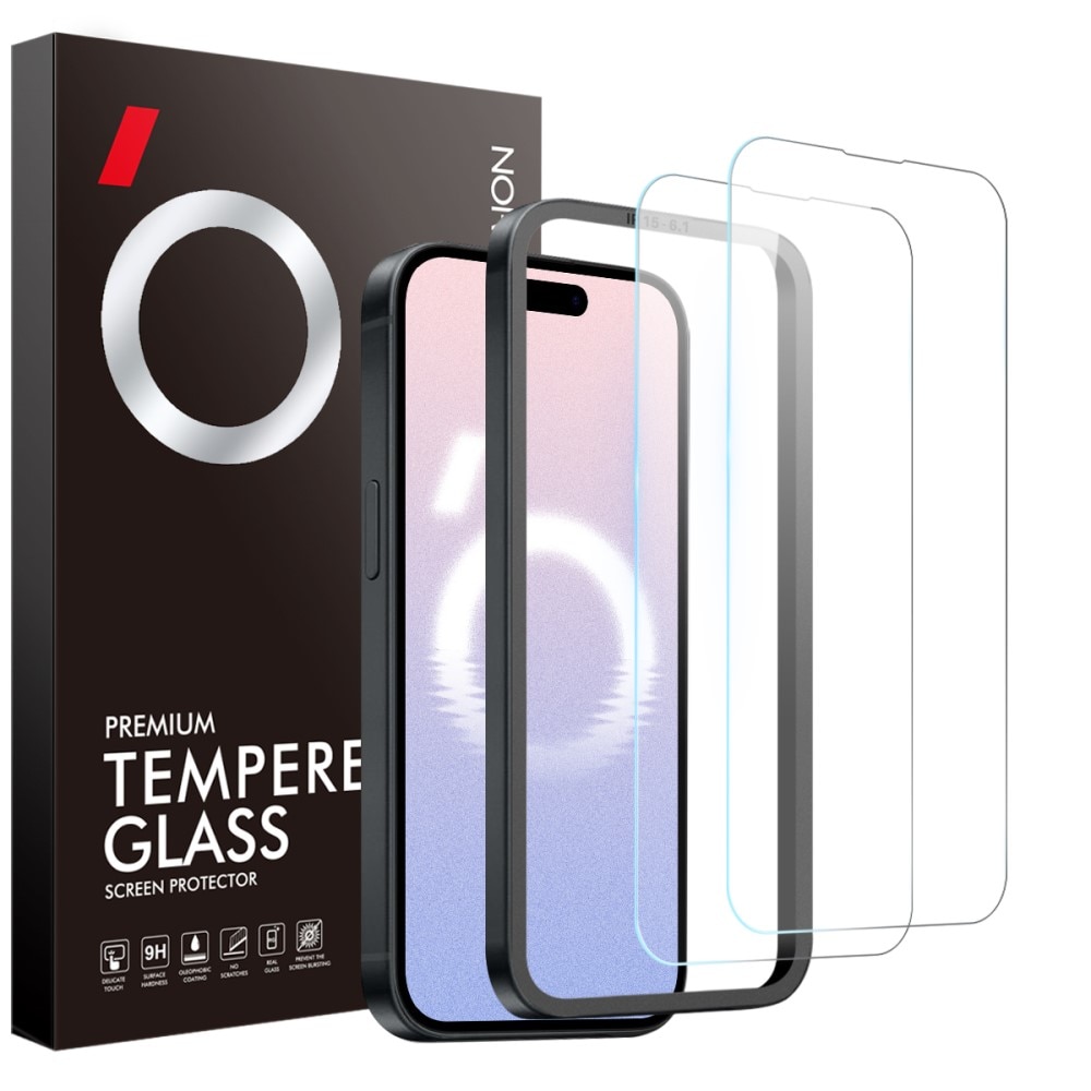 Hærdet Glas Skærmbeskytter monteringsramme iPhone 16 Plus (2-pack)