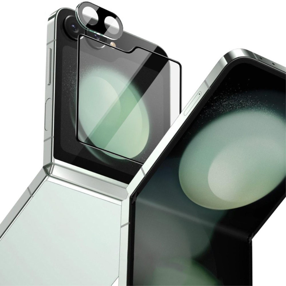Hærdet Glas Linsebeskytter + Skærmbeskytter Samsung Galaxy Z Flip 6 sort