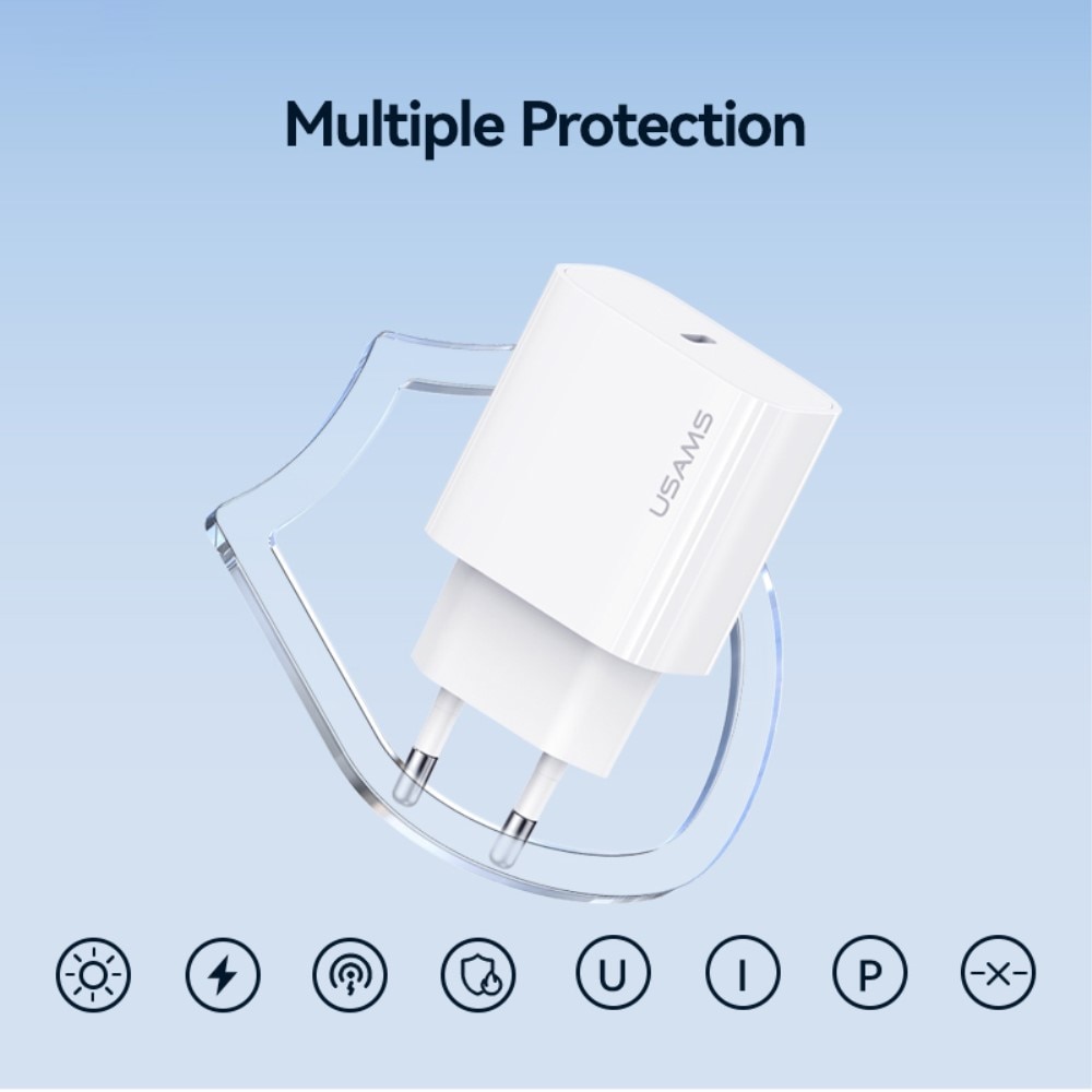 Vægoplader USB-C 20W hvid