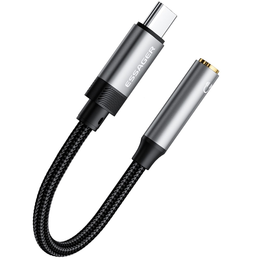 Høretelefonadapter USB-C til 3,5mm DAC sort