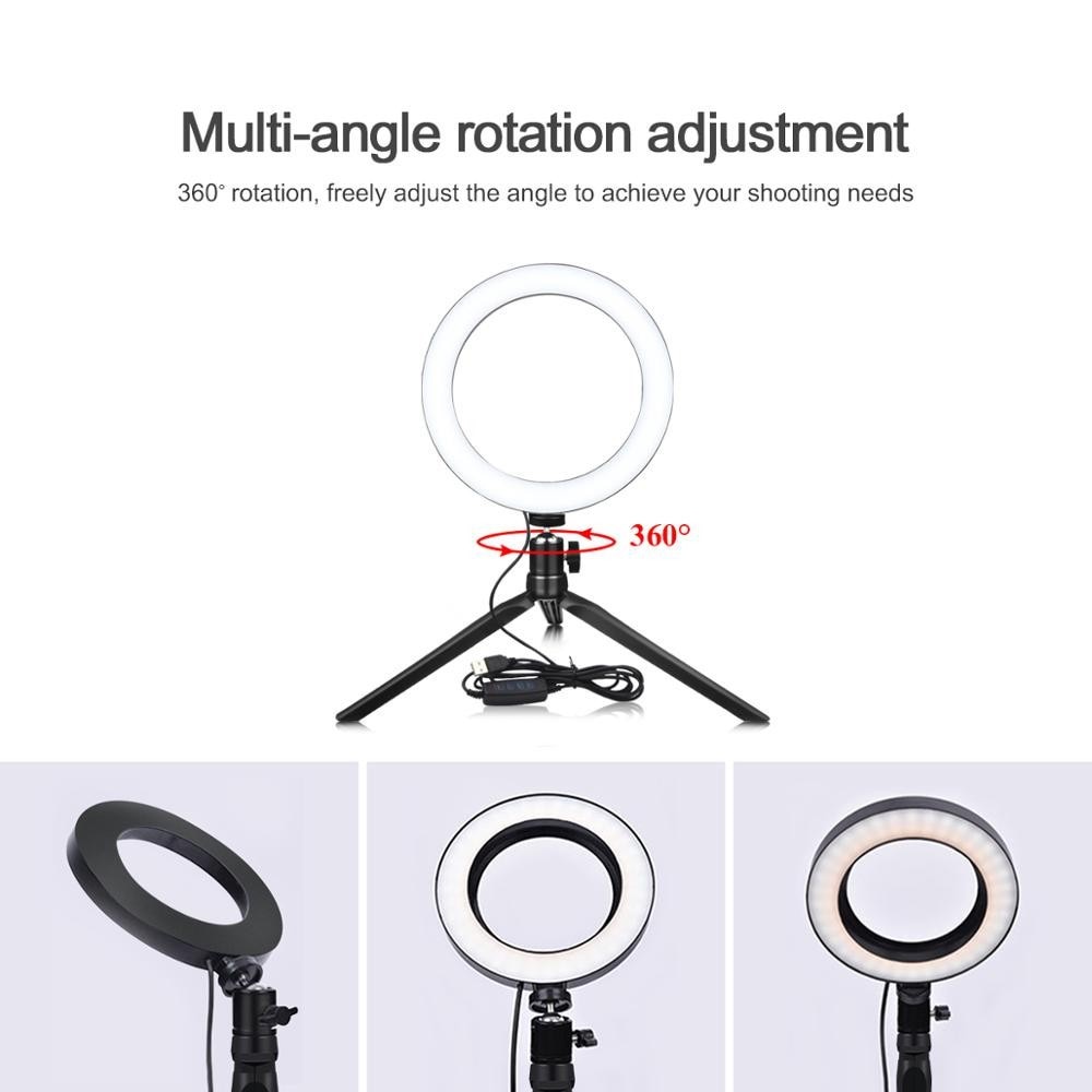 LED Ring Light med stativ sort