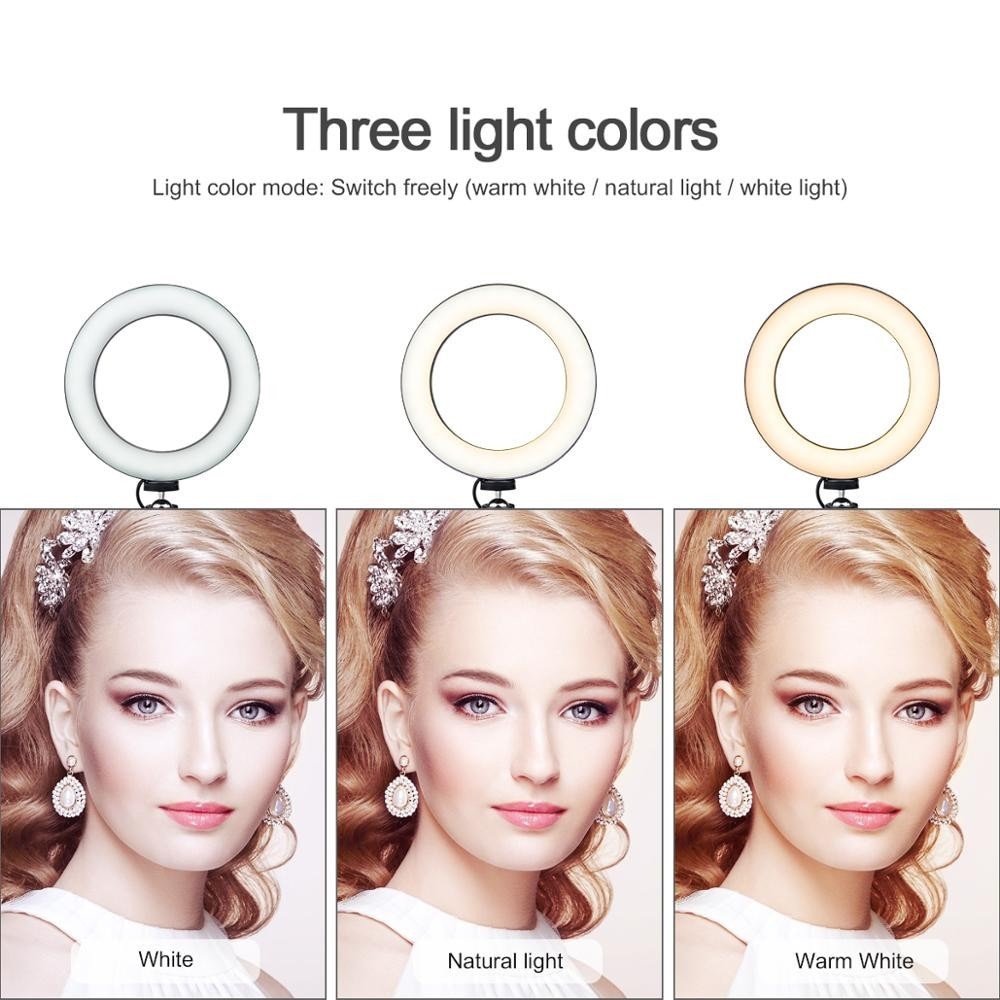 LED Ring Light med stativ sort