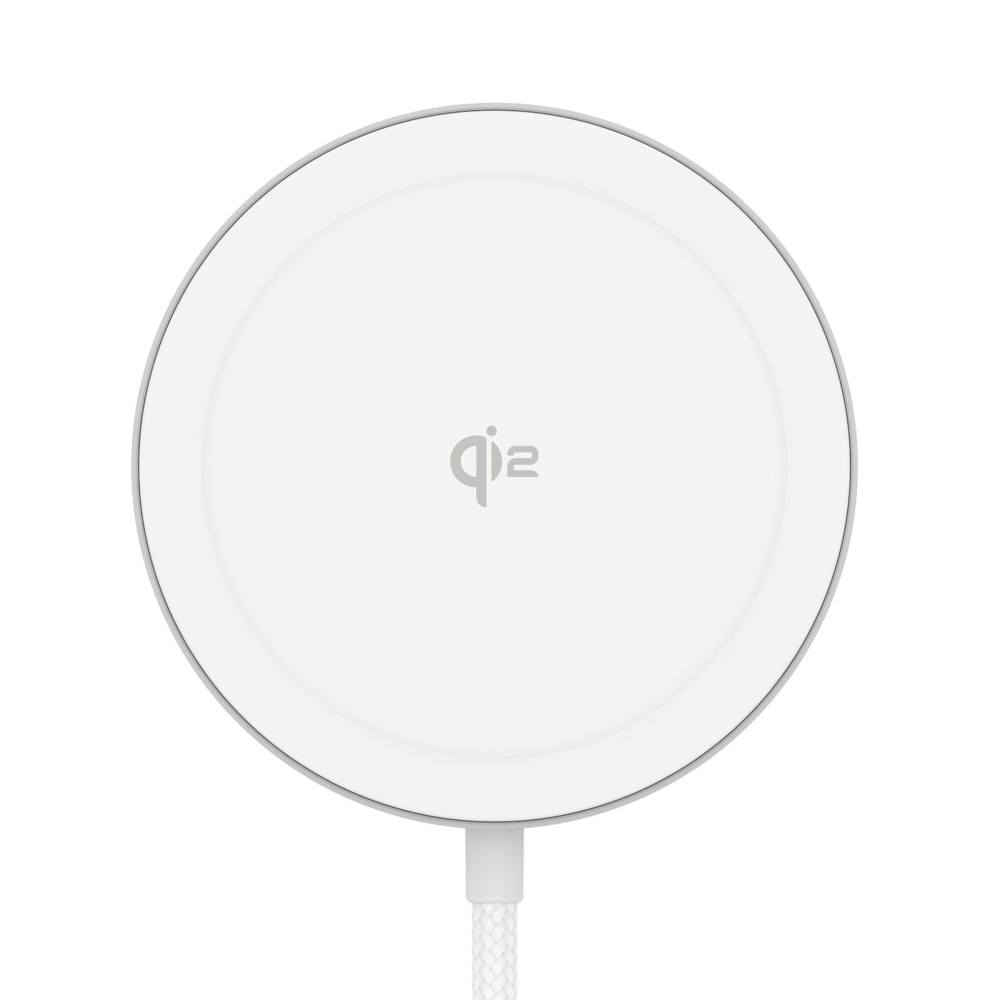 Qi2 15W MagSafe Trådløs Opladeplade med Stander hvid