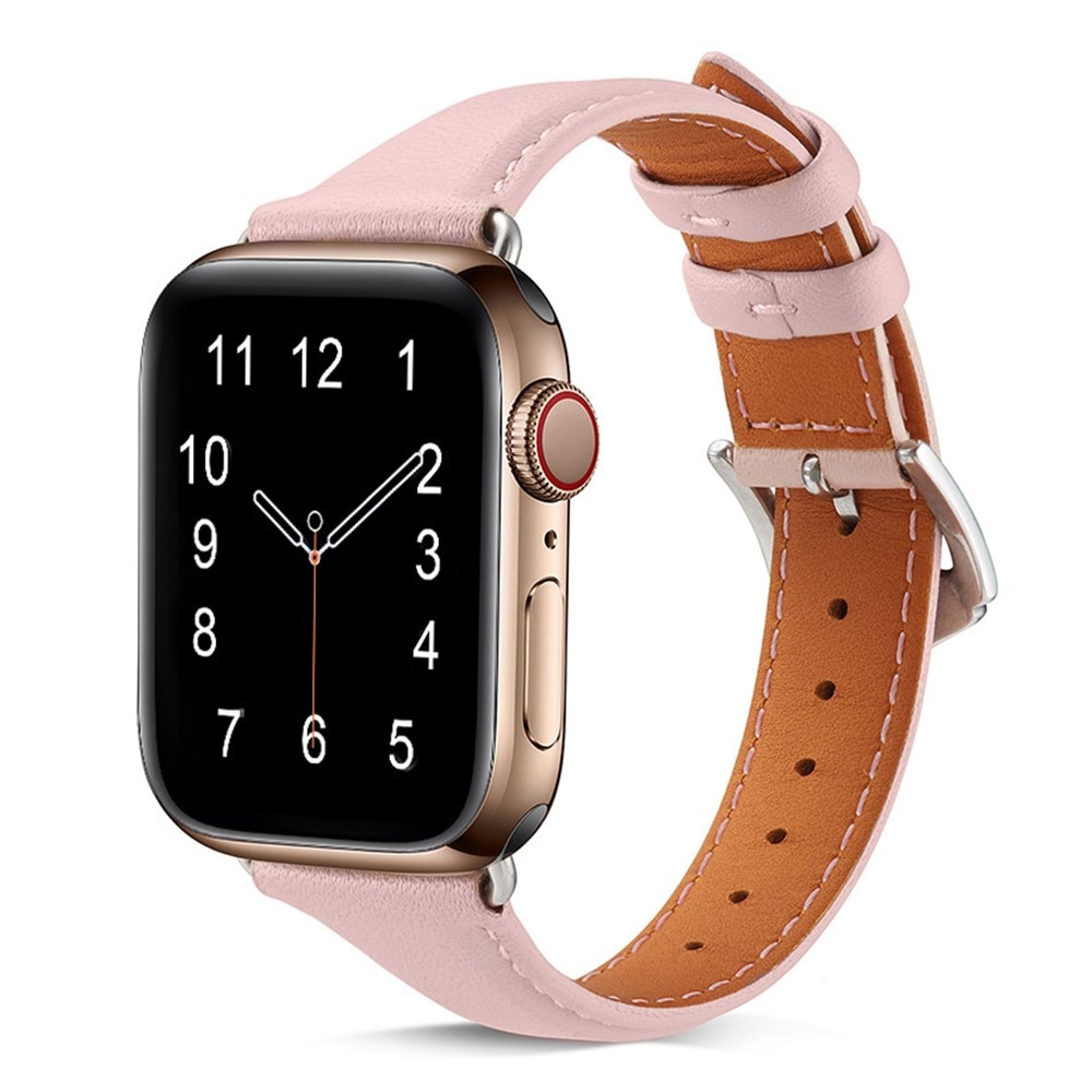 Slim Læderrem Apple Watch 41mm Series 9 lyserød