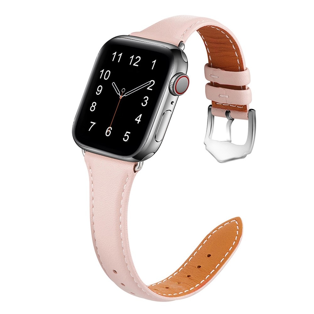 Slim Læderrem Apple Watch 41mm Series 9 lyserød