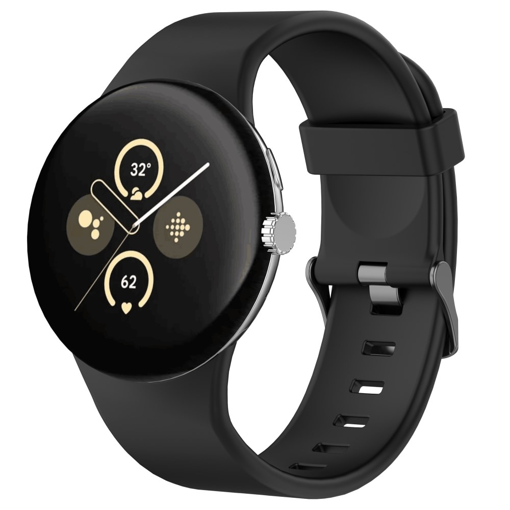 Rem af silikone til Google Pixel Watch 3 XL 45mm sort