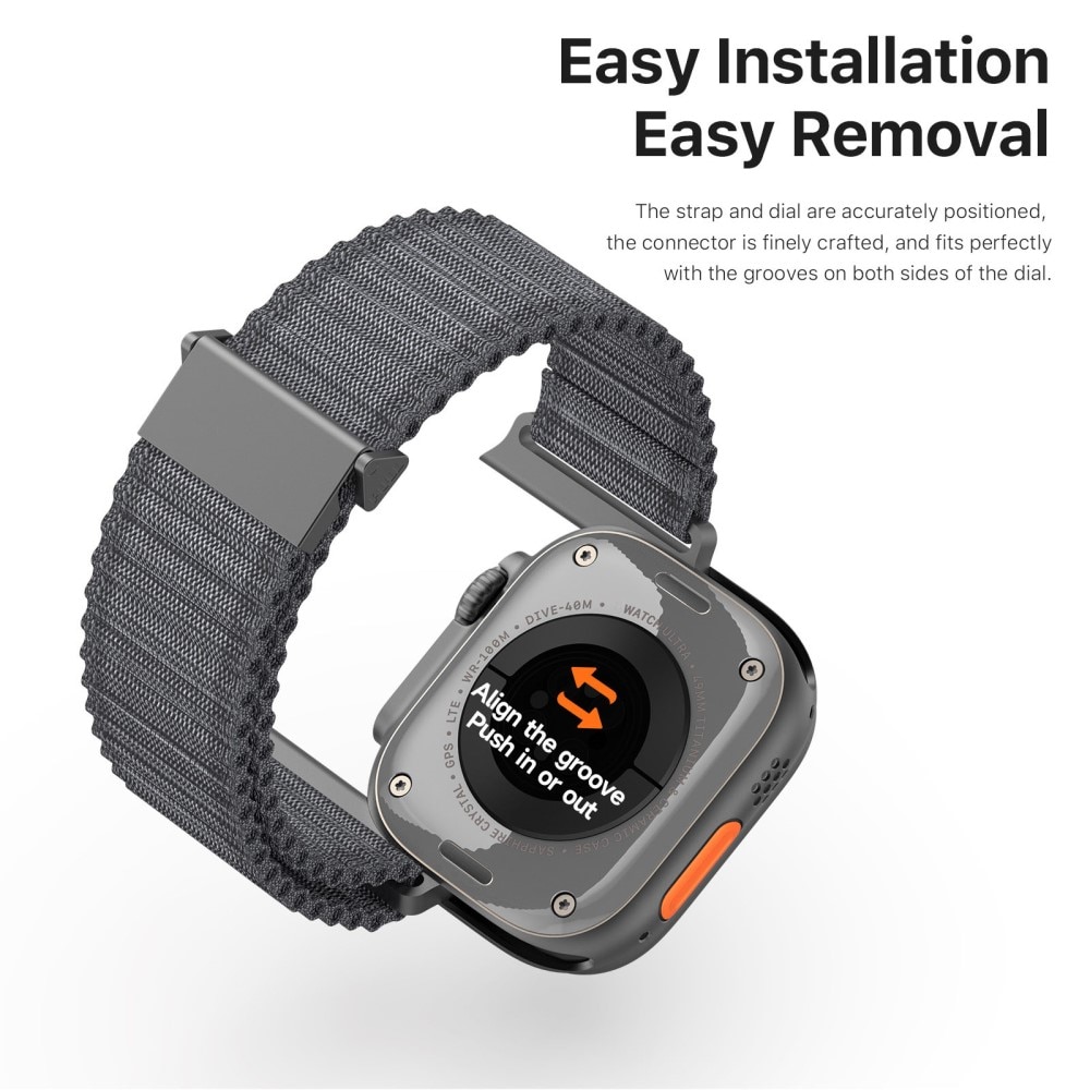 Active Nylon Armbånd Apple Watch Series 9 45mm Sort