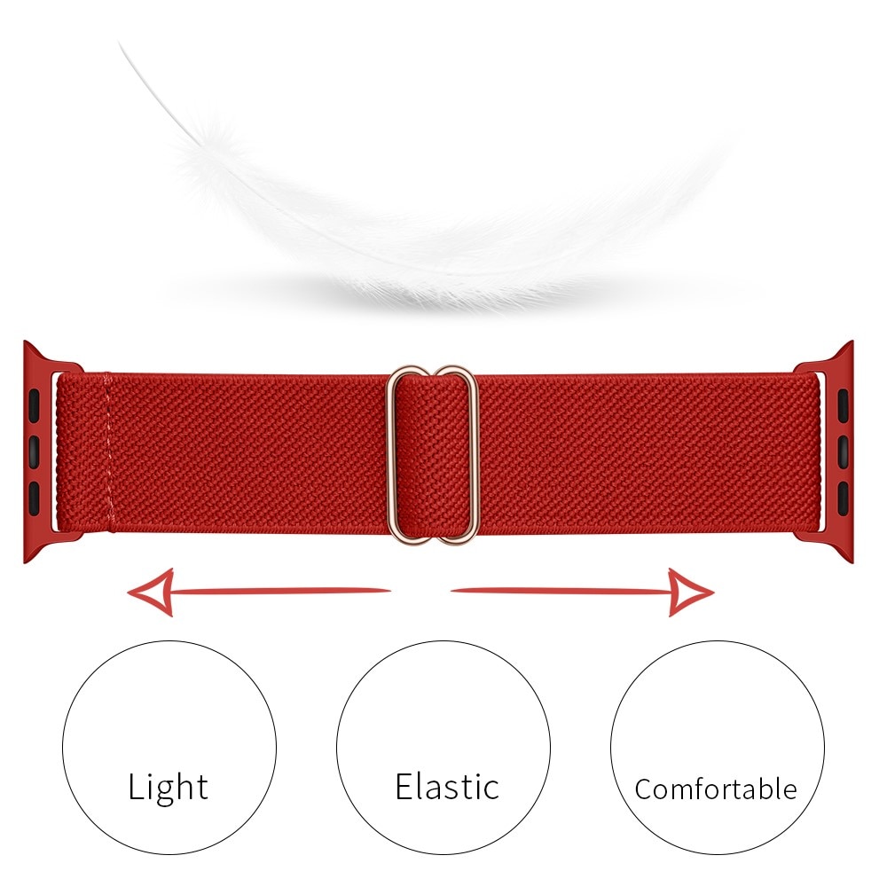 Elastisk Nylonurrem Apple Watch 41mm Series 9 rød