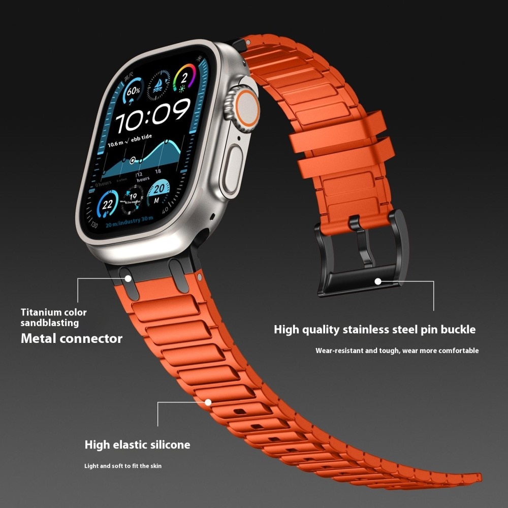 Tough Silicone Strap Apple Watch Series 7 45mm Orange