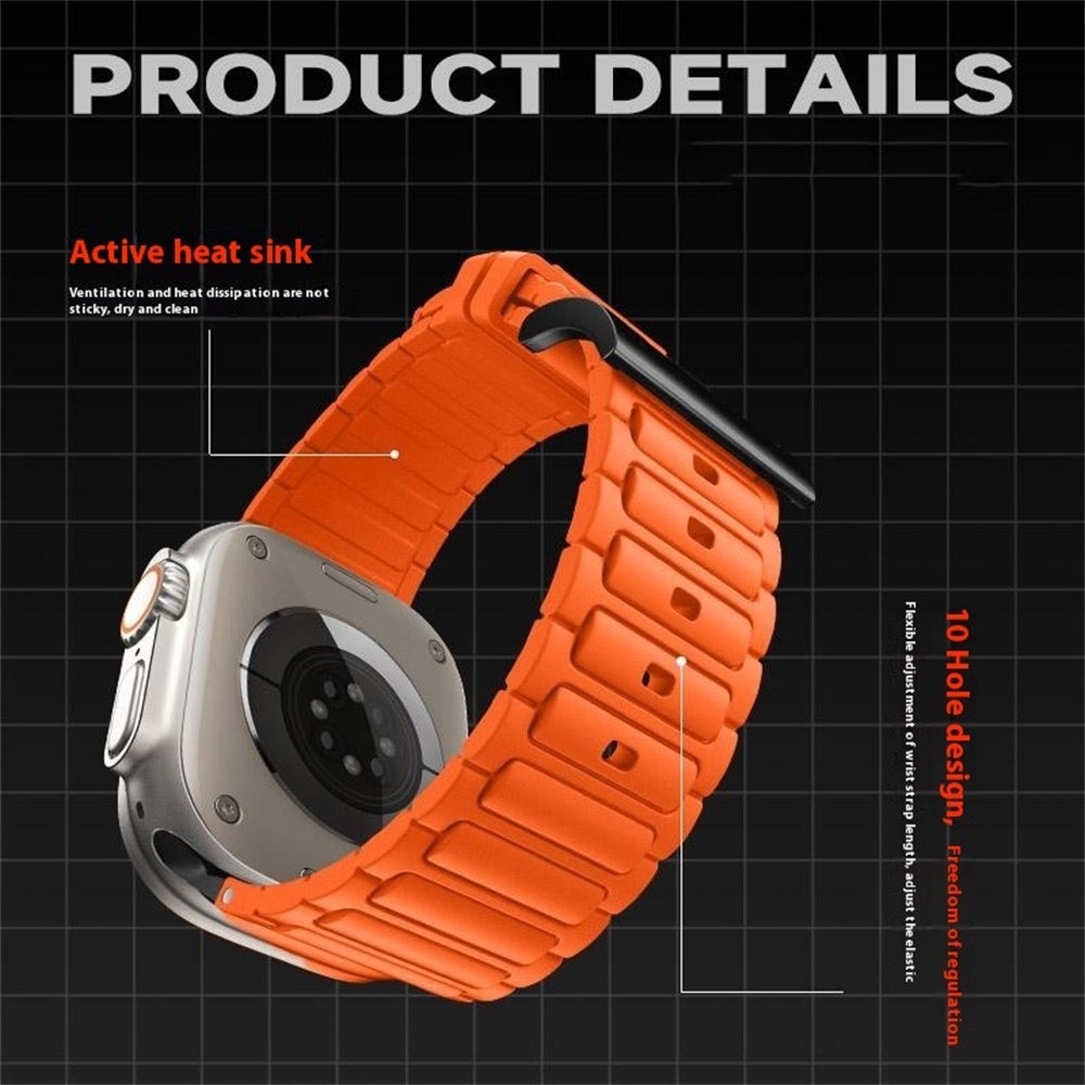 Tough Silicone Strap Apple Watch Series 1-3 42mm Orange