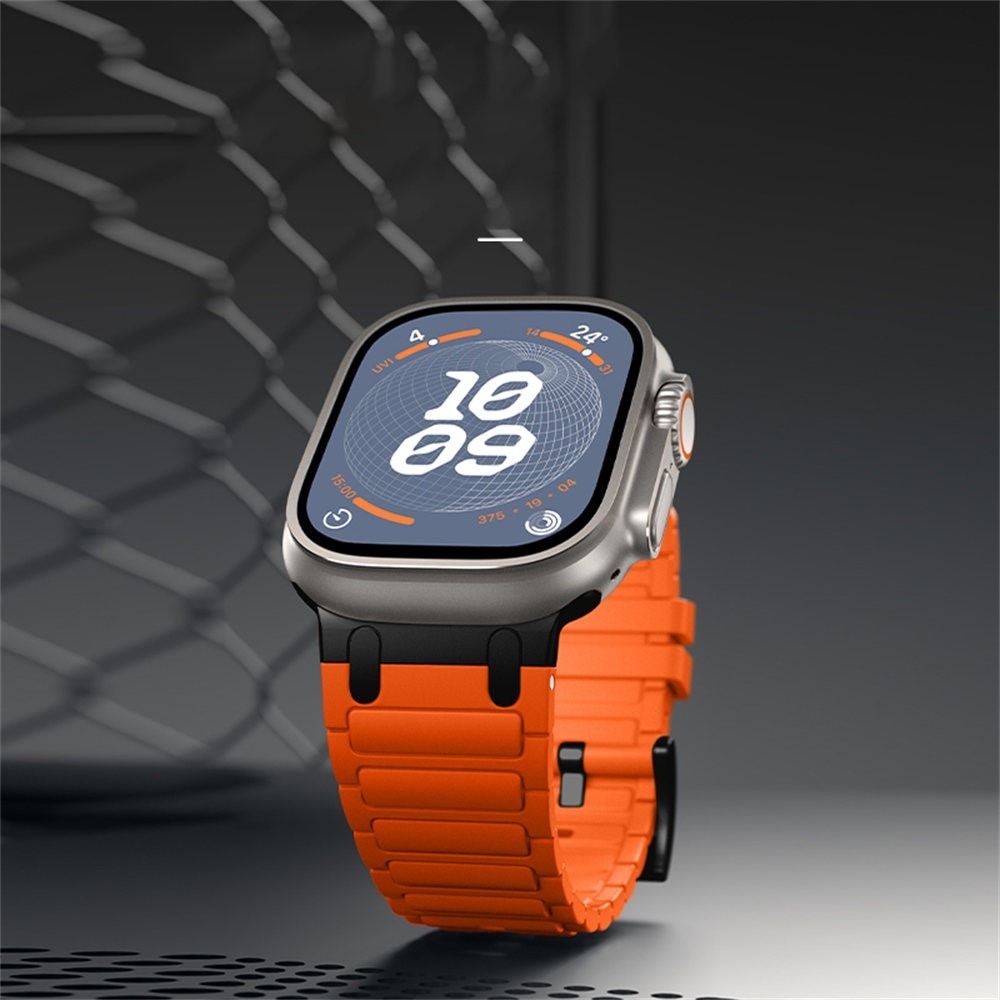 Tough Silicone Strap Apple Watch Series 7 45mm Orange