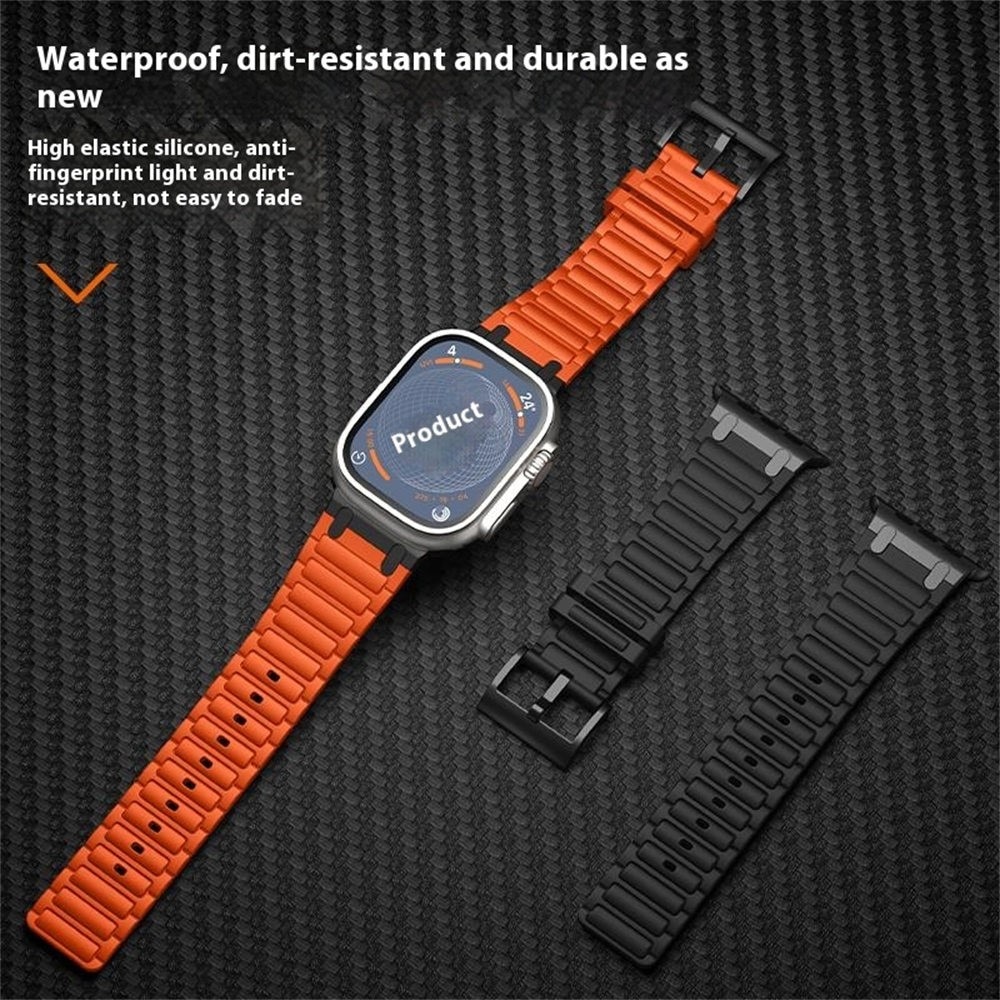 Tough Silicone Strap Apple Watch Series 7 45mm Orange