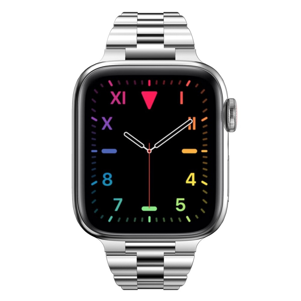 Slim Metalarmbånd Apple Watch 45mm Series 8 sølv