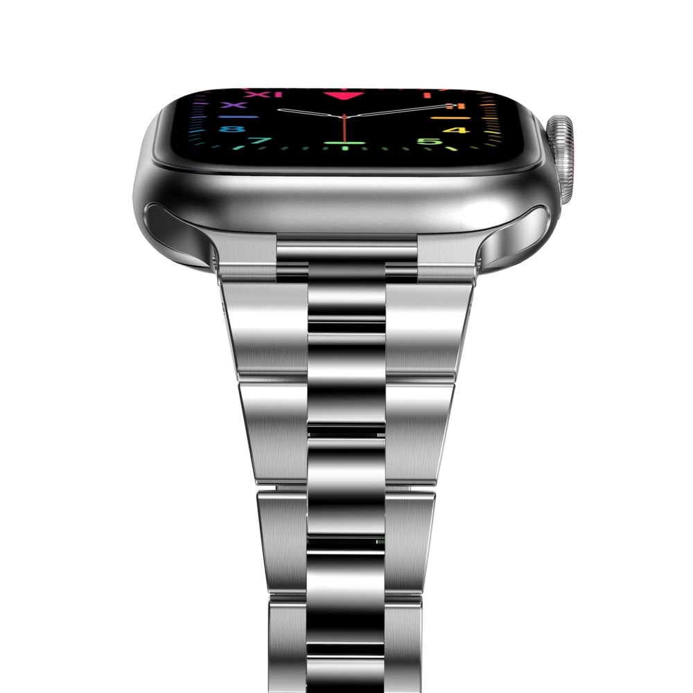 Slim Metalarmbånd Apple Watch 45mm Series 8 sølv