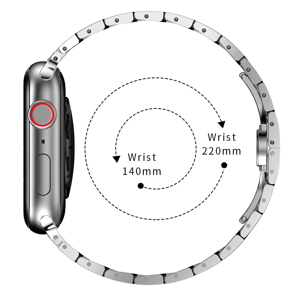 Slim Metalarmbånd Apple Watch 45mm Series 8 sølv