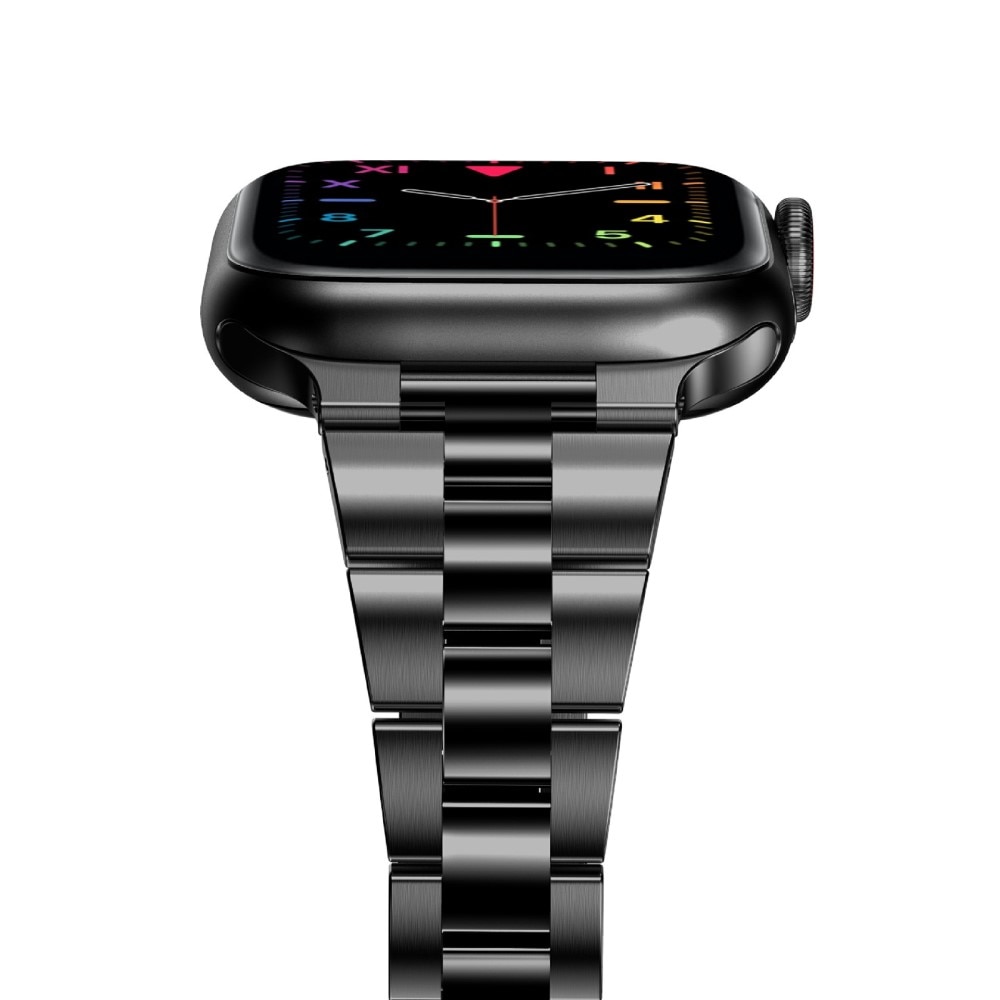 Slim Metalarmbånd Apple Watch 45mm Series 8 sort