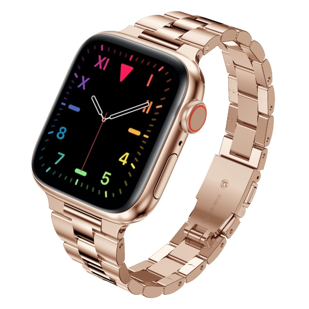 Slim Metalarmbånd Apple Watch 45mm Series 8 rose guld