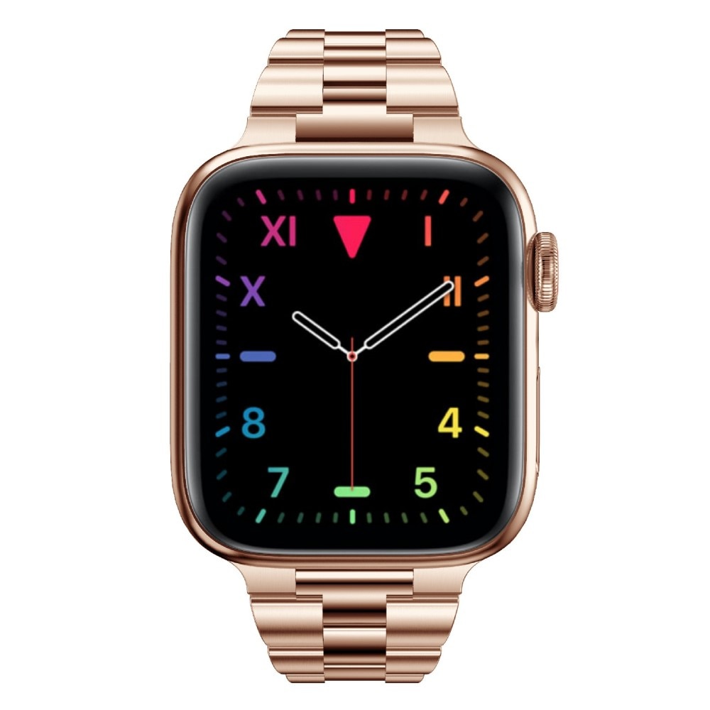 Slim Metalarmbånd Apple Watch 45mm Series 8 rose guld