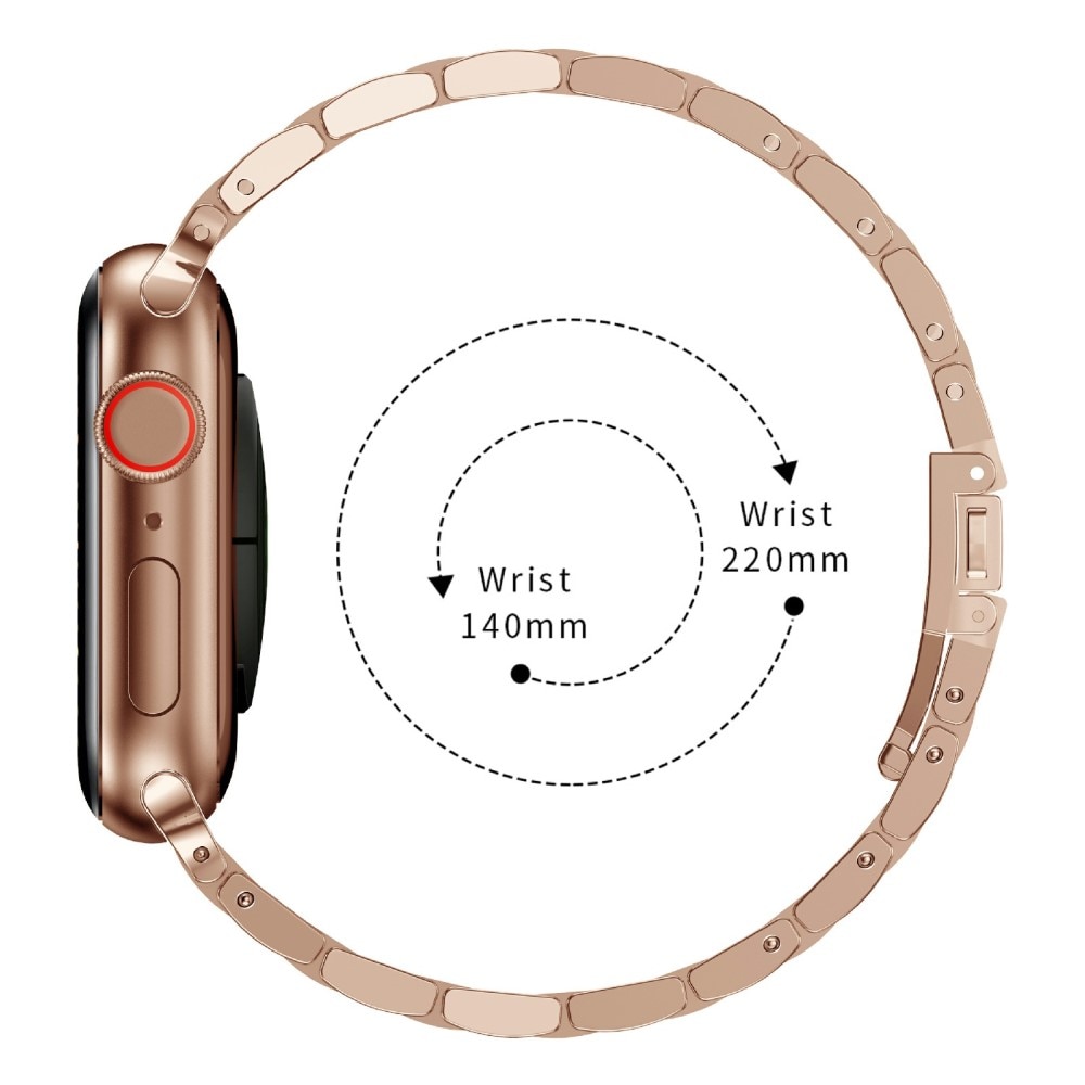 Slim Metalarmbånd Apple Watch 45mm Series 8 rose guld