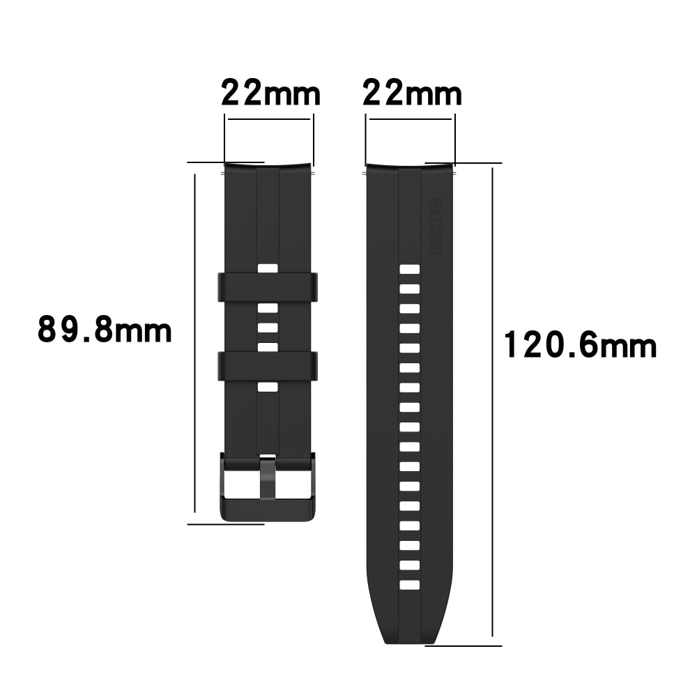 Rem af silikone til Huawei Watch GT 3 46mm/GT Runner sort