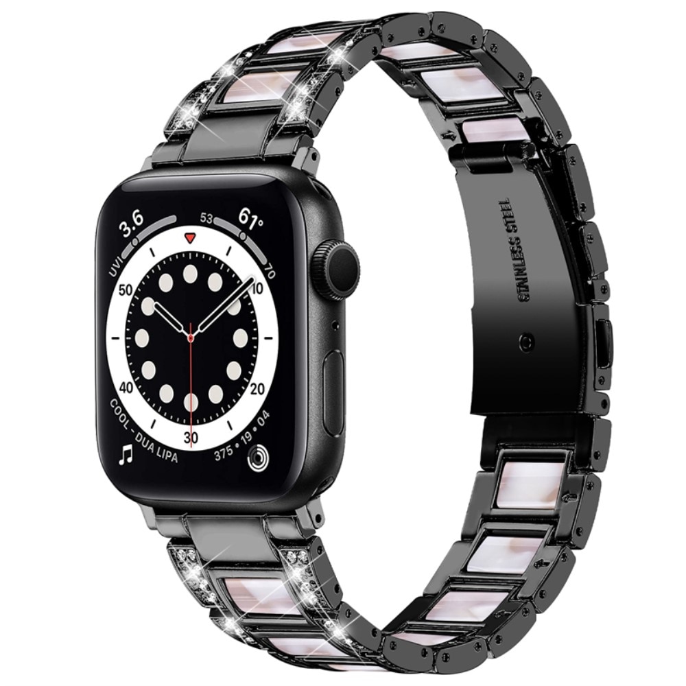 Diamond Bracelet Apple Watch 45mm Series 9 Black Pearl