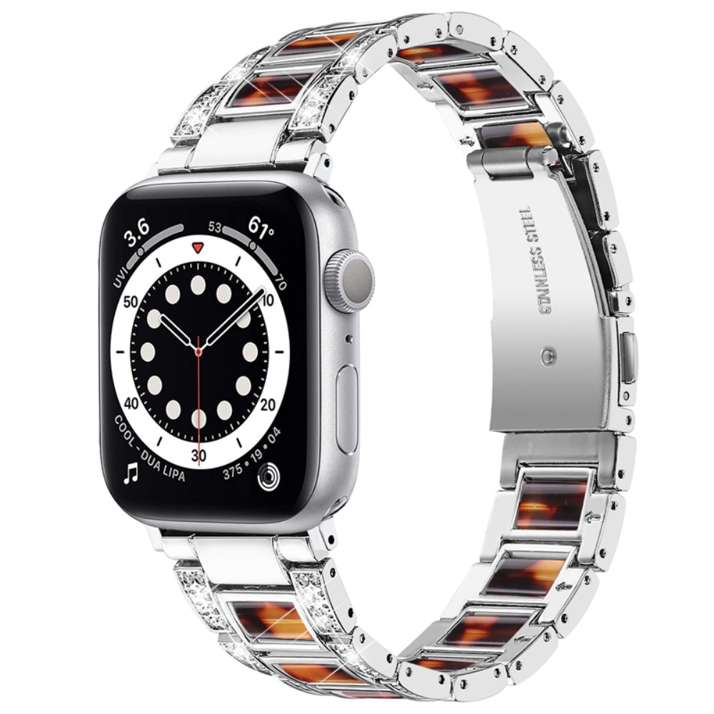 Diamond Bracelet Apple Watch 41mm Series 9 Silver Coffee