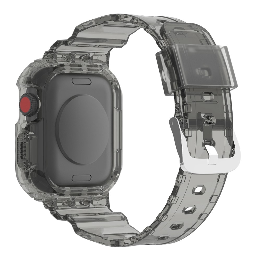 Apple Watch 45mm Series 9 Crystal Cover + Armbånd grå