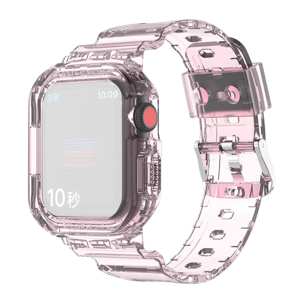 Apple Watch 45mm Series 9 Crystal Cover + Armbånd lyserød